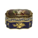 German porcelain hand-painted casket, Wolfson, circa 1880 - blue mark D under the [...]