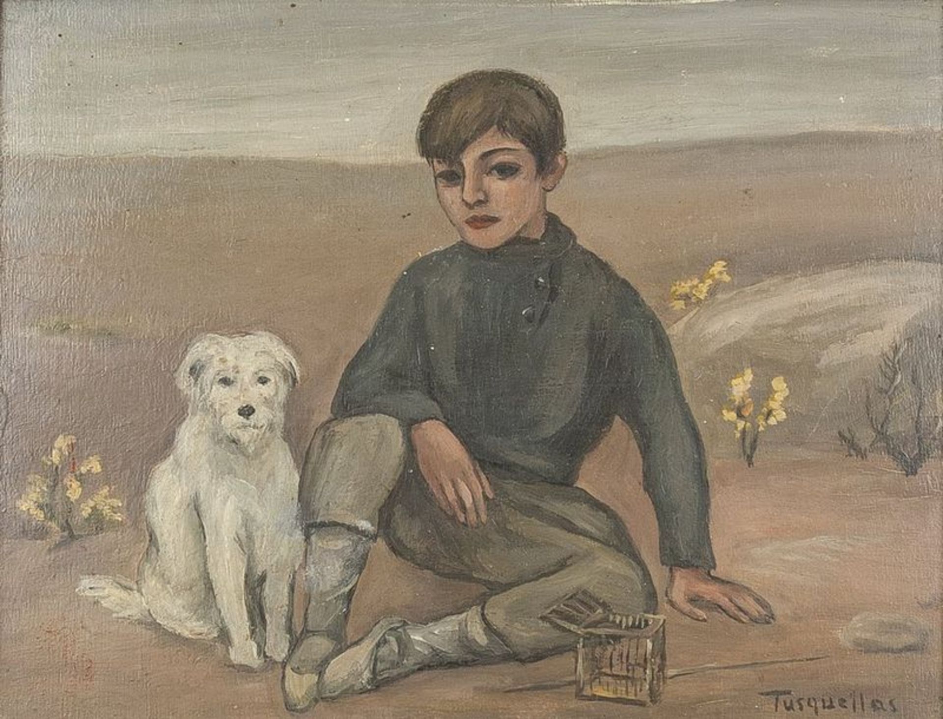 MIGUEL TUSQUELLAS CORBELLA (1884-1969) Contemplation - Signed ‘Tusquellas’, [...]