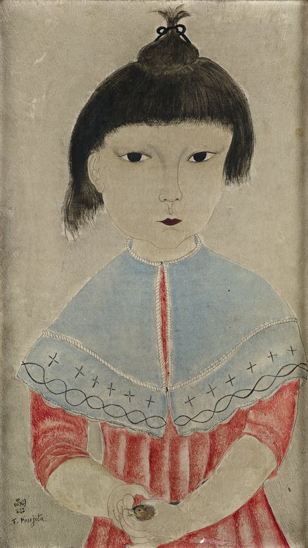 Tsuguharu Foujita (1886-1968) Fillette à l’oiseau (Little girl with bird) - [...]