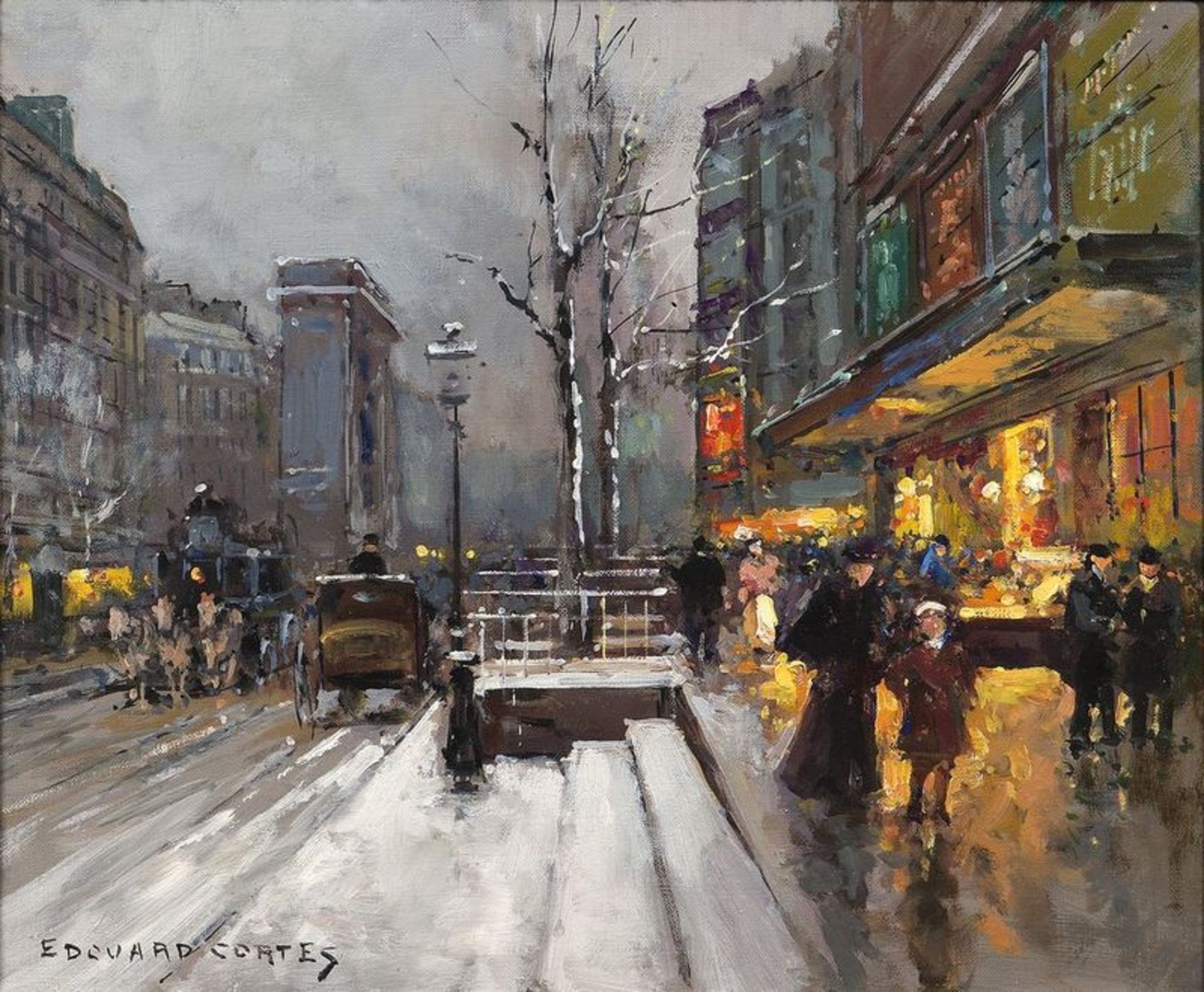 EDOUARD LÉON CORTÉS (1882-1969) La Porte St Martin - Signed ‘Edouard Cortes’ [...]