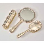 VIENNESE SILVER TOILET SET - 3 parts, consisting of: hand mirror, hair and clothes [...]