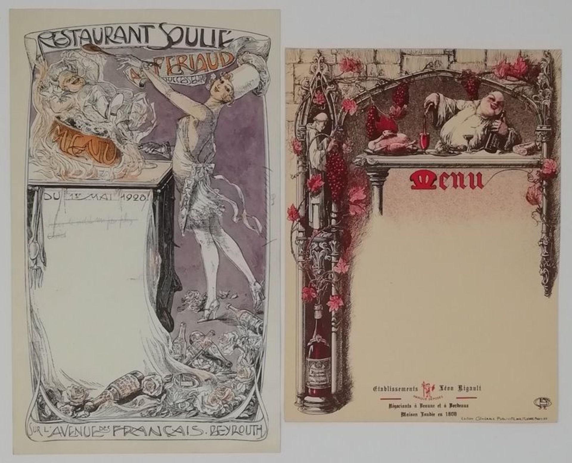 Charles-Léonce Brossé (1871 - ?) Advertising projects, menus, original drawings [...]