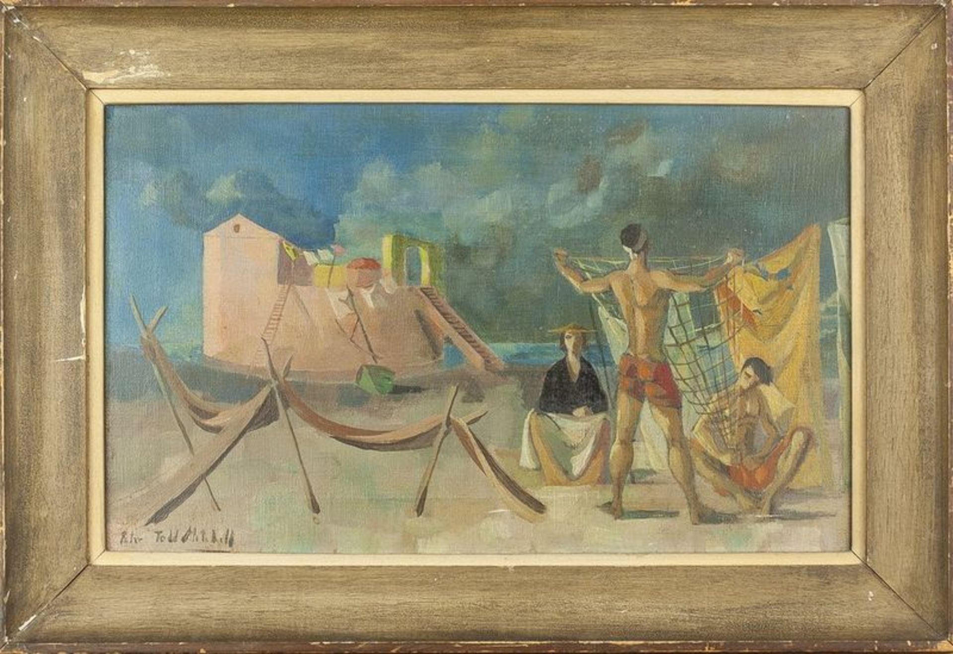 Peter Todd Mitchell (1929- 1988) Untitled (Mediterranean scene) - Signed ‘Peter [...] - Image 2 of 2