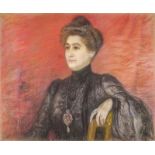 LUCIEN LÉVY-DHURMER (1865-1953) Portrait of a Noble lady - Pastel on board laid on [...]