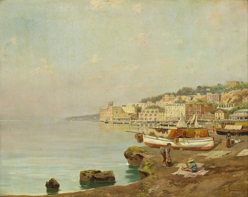 Carlo BRANCACCIO (1861-1920) View of Naples - Signed and inscribed 'C Brancaccio [...]