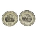 Two French Faience plates featuring scenes of French history Choisy-le-Roi pottery [...]