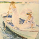 EDWARD CUCUEL (1879 – 1954) Boating on a Sunday Afternoon - Watercolour and [...]