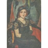 UNKNOWN ARTIST Portrait of a lady in gloves - Oil on canvas 92 x 65 cm Painted [...]