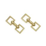 14K gold «anneaux de pont» cufflinks - gold Signed Cartier (NY) in a Cartier white [...]