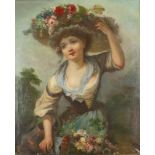 Jackson Young girl with watering can and flower hat - Signed “Jackson” (lower [...]