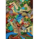 François Angiboult (Hélène d' Œttingen) (1887-1950) Untitled (cubist city) - [...]