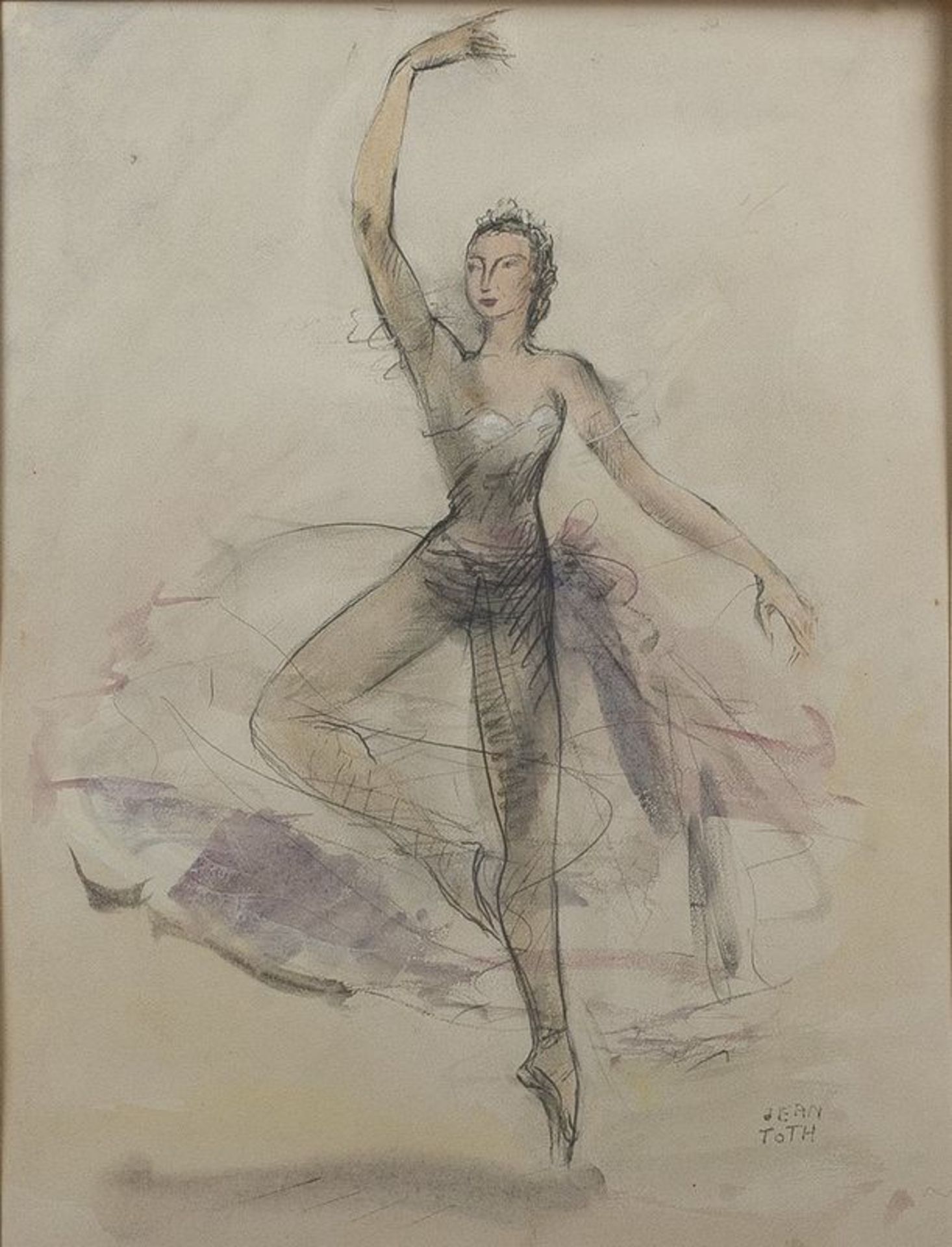 Jean Toth (1899-1972) Ballet dancers (4 watercolours) - Signed (lower left or lower [...]