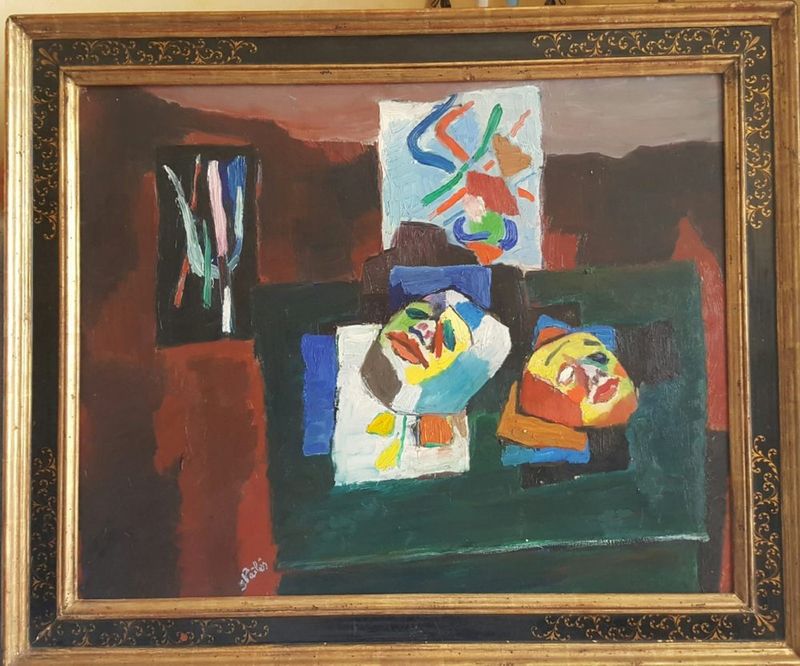 Isaac PAILES (1895-1978) Still life with masks - signed 'Pailles' (lower [...] - Image 2 of 2