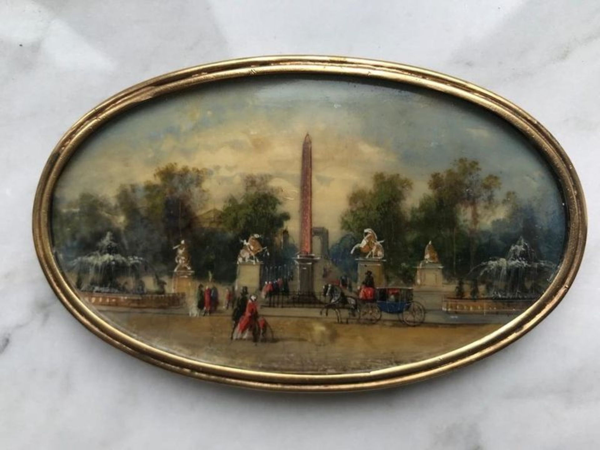 Entrance to the park from the Concord square in front of the Louvre Miniature, late [...]