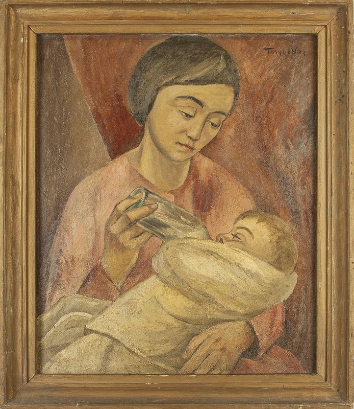 MIGUEL TUSQUELLAS CORBELLA (1884-1969) Maternité au biberon - Titled 'Tusquellas' [...] - Bild 2 aus 2