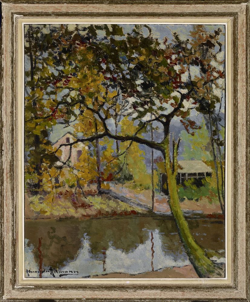 ALEXANDER ALTMANN (1878-1934), Landscape with a river signed ‘Alexandre Altmann’ [...] - Image 2 of 2