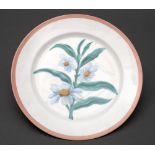 SOVIET PORCELAIN PLATE WITH FLOWERS, Porcelain, polychromatic overglaze [...]