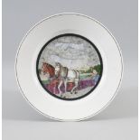 PROPAGANDA PORCELAIN PLATE, ‘PLOUGHMAN’ Designed and painted by V. P. Timorev, [...]