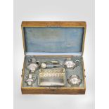 RUSSIAN SILVER PARCEL-GILT TROMPE L’OEIL TEA SET, A.Sokolov, Russia, St. [...]