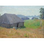ALFONS ZHABA, Landscape with sheds signed in Cyrillic and dated ‘1928’ (lower [...]
