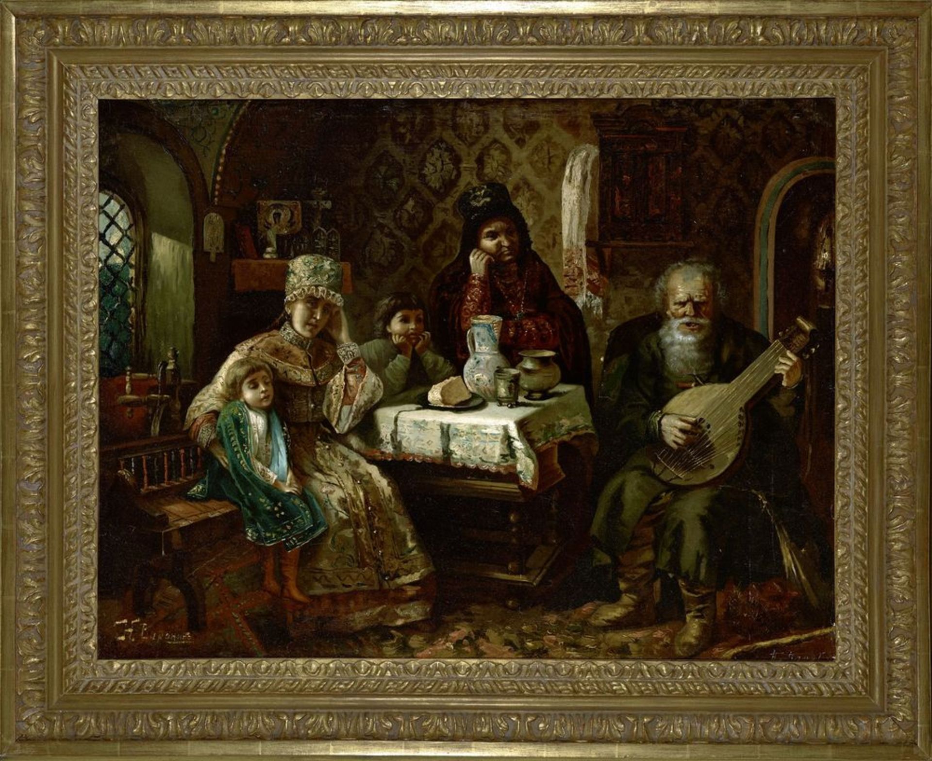 NIKOLAI VORONIN, AFTER KONSTANTIN MAKOVSKY (1839-1915), Portrait a domra [...] - Image 2 of 2