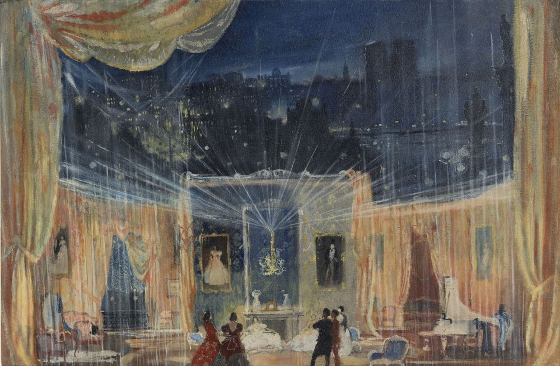 YURI PIMENOV (1903-1977), Marguerita’s reception room. Stage design for The Lady [...]