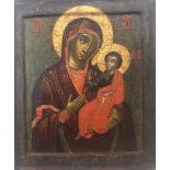 AN ICON «OUR LADY HODEGETRIA», Russia, early XVIII c. with renovation of the XIXth [...]