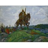 NIKOLAI ROERICH (1874-1947), Battlefield Oil on canvas laid on board 51,4 x 67,6 [...]