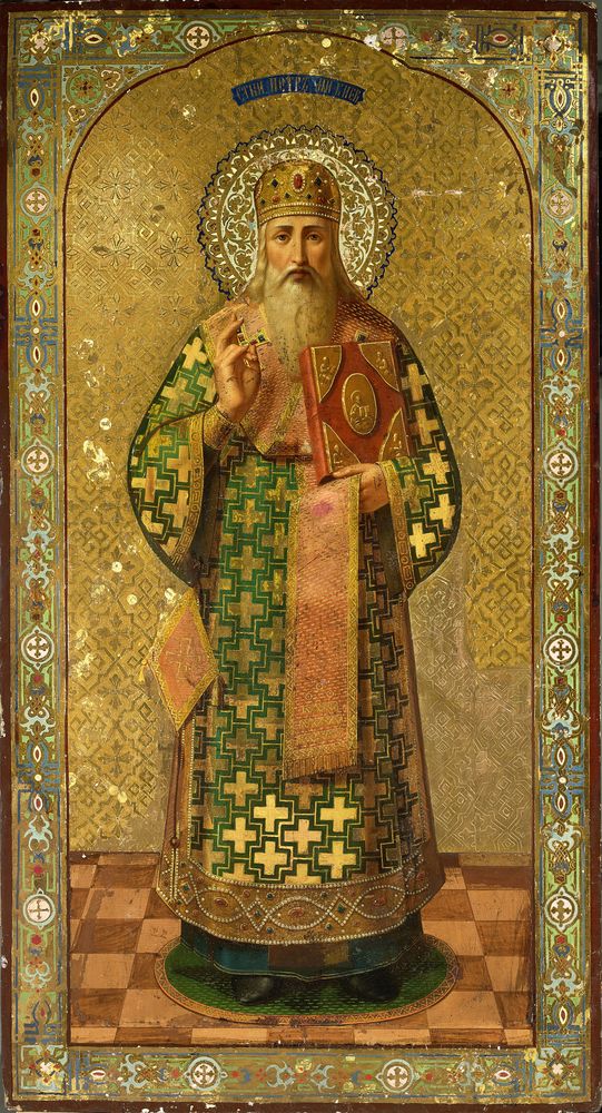 AN ICON «SAINT PETER, METROPOLITAN OF KIEV AND ALL RUSSIA», Central Russia, late [...]