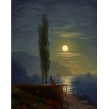 IVAN KONSTANTINOVICH AIVAZOVSKY (1817-1900), Figures by a moonlight shore signed in [...]