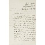 TURGENEV I.S. (1818-1883), AUTOGRAPH, A handwritten letter addressed to the writer [...]