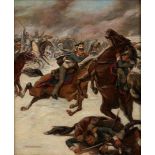 NIKOLAY SAMOKISH (1860-1944), attributed to, Cavalry battle signed in Cyrillic (lower [...]