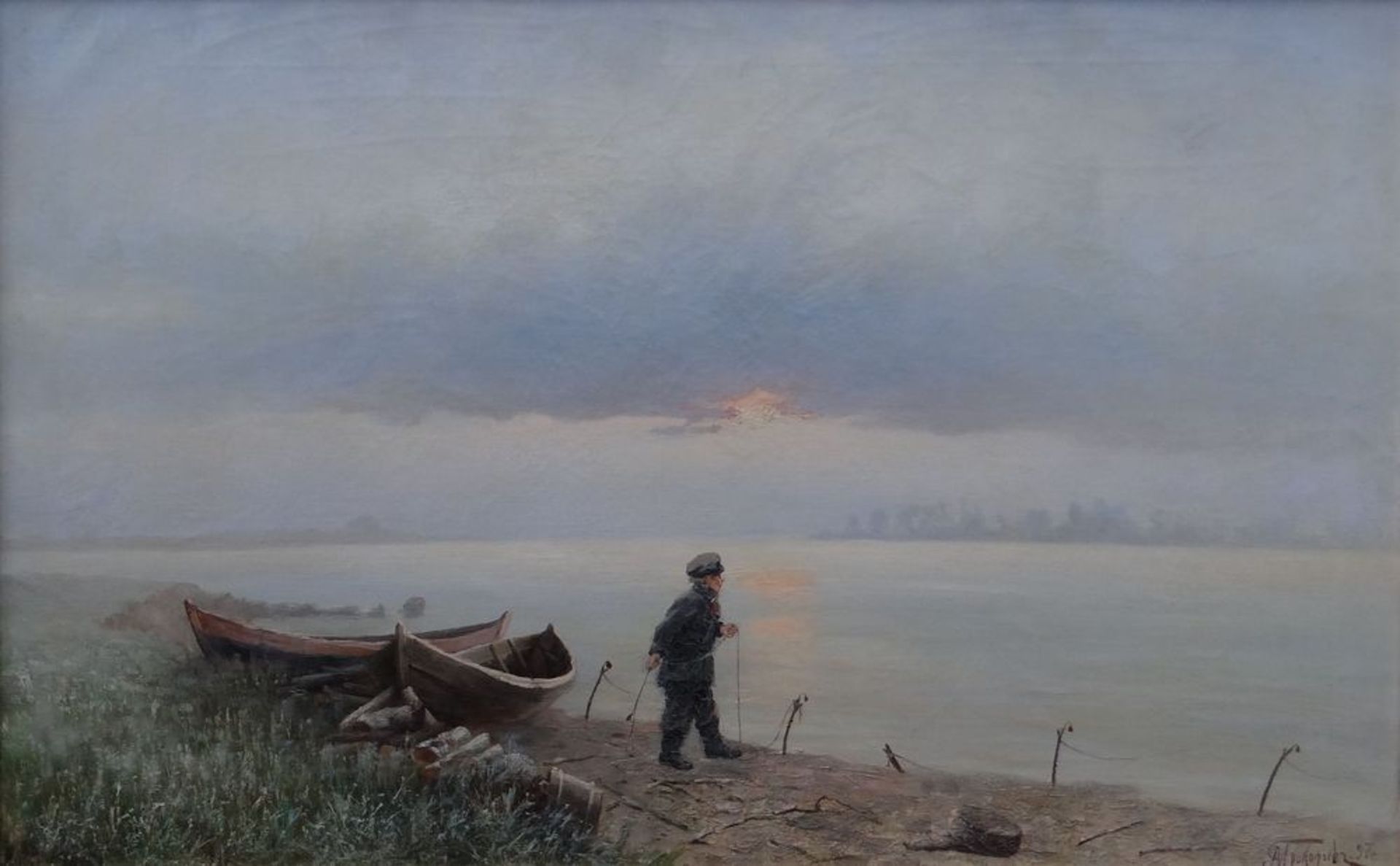 ALEXEI MATVEEVICH PROKOFIEV (1859-1925), The Young Fisherman signed in Cyrillic and [...]