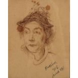 DAVID BURLIUK (1882-1967), Portrait of Marussia with hat (Wife of [...]
