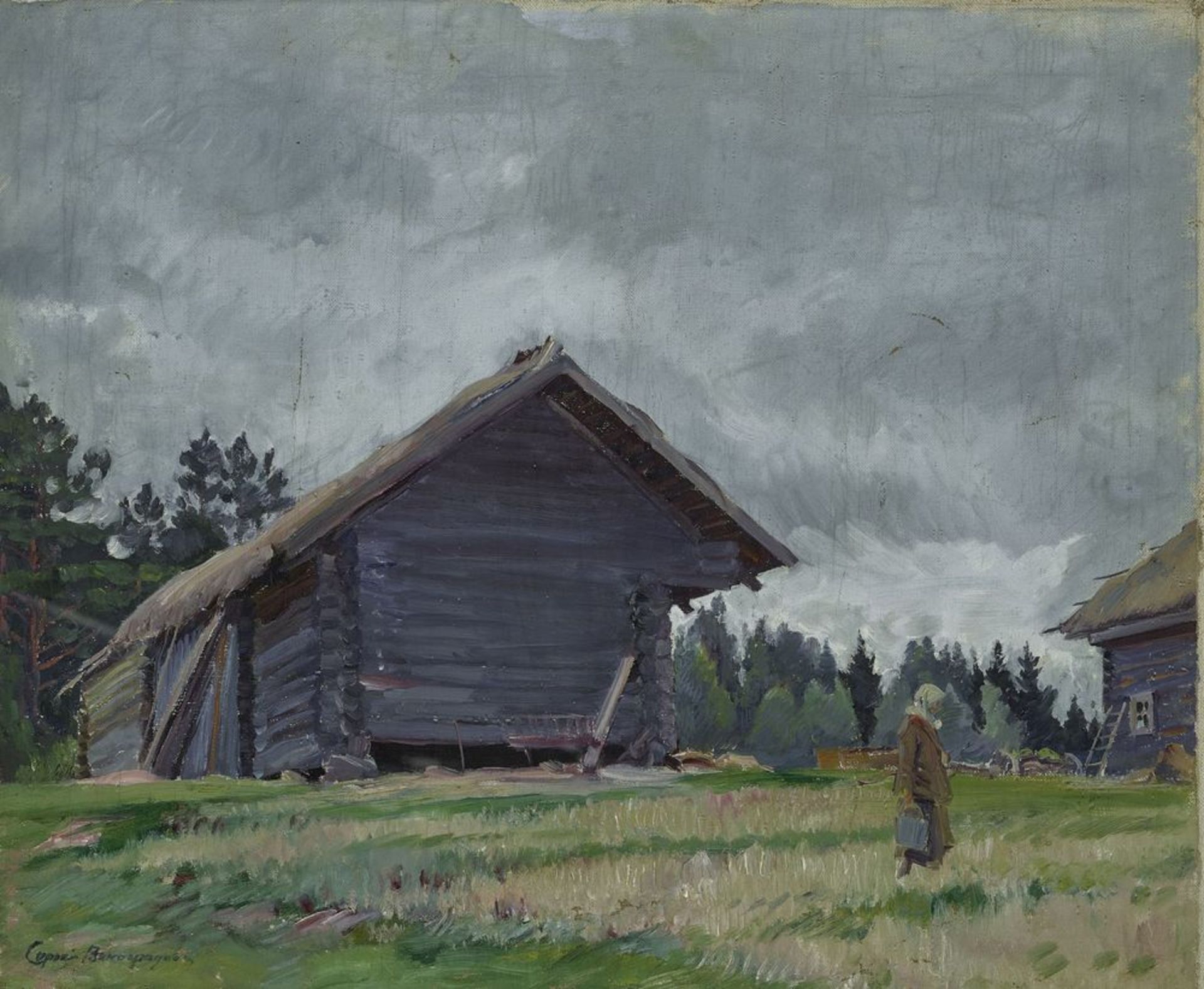 SERGEY VINOGRADOV (1869-1938), Homestead signed in Cyrillic (lower left) oil on [...]