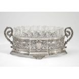 SILVER AND CRYSTAL RUSK DISH ADORNED WITH FLORAL DÉCOR, Workshop «W. H». Russia, [...]