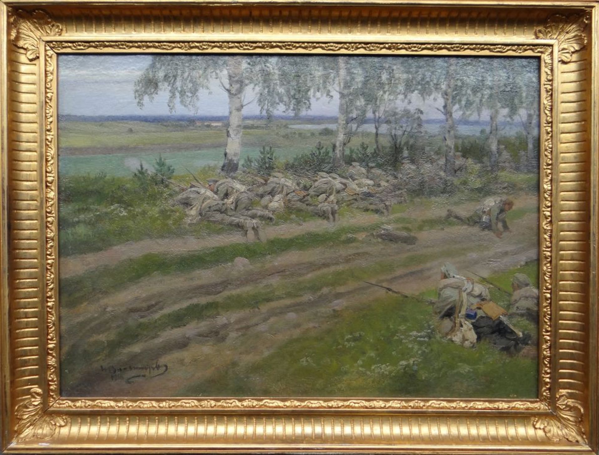 IVAN ALEKSEEVIC VLADIMIROV (1869-1947), War. Soldiers in the Front Line signed in [...] - Bild 2 aus 2