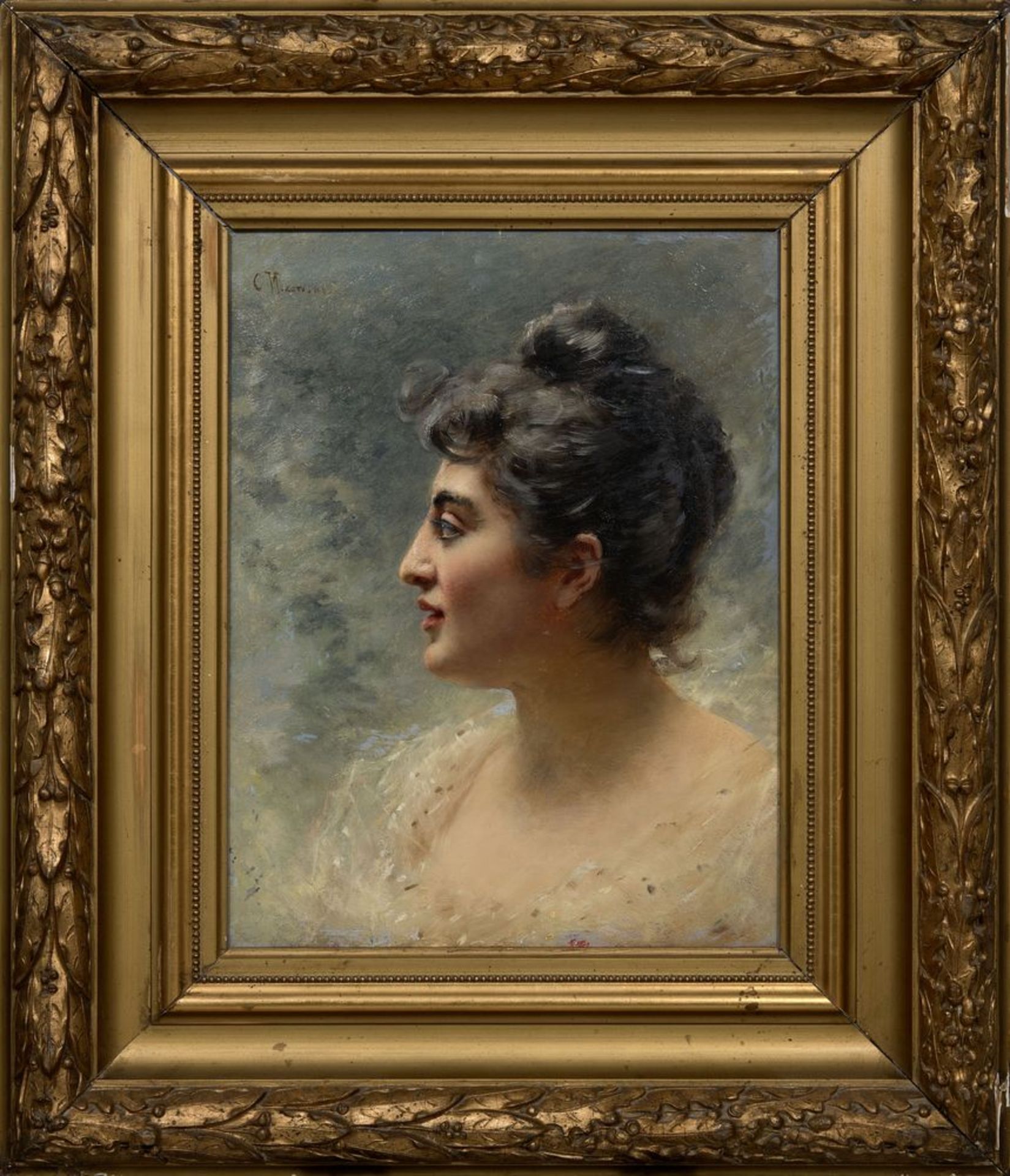 KONSTANTIN MAKOVSKY (1839-1915), A woman’s head signed ‘C Makowski’ (upper [...] - Bild 2 aus 3