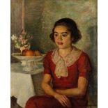 SIMKA SIMKHOVITCH (1885-1949), Girl in red Signed and dated ‘Simka Simkhovitch [...]