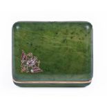 GOLD AND NEPHRITE CIGARETTE CASE. LID DECORATED WITH A RUSSIAN DOUBLE-HEADED [...]