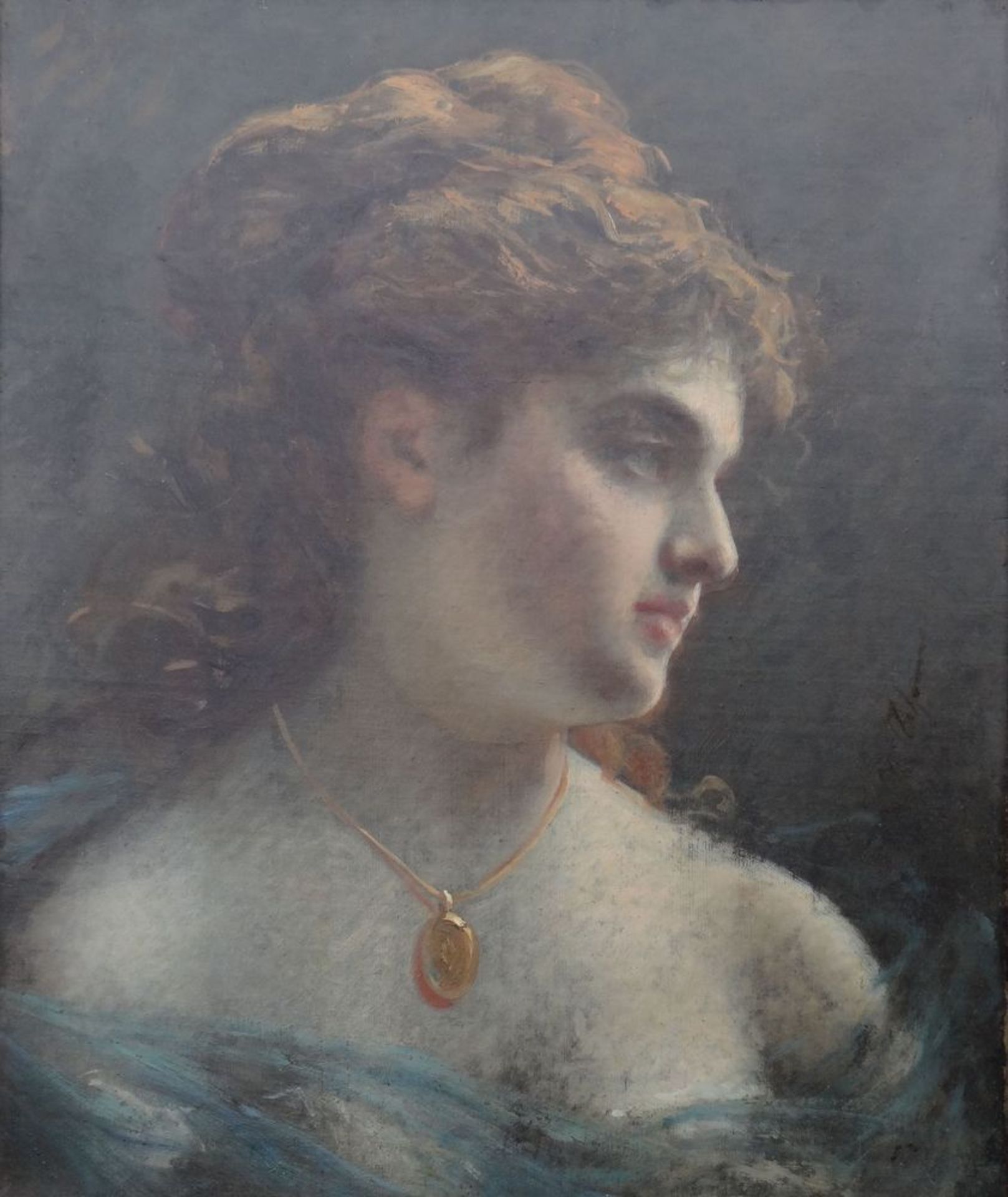 FEDOR PETROVICH TCHOUMAKOFF (1823-1911), Female profile with a medallion signed [...]