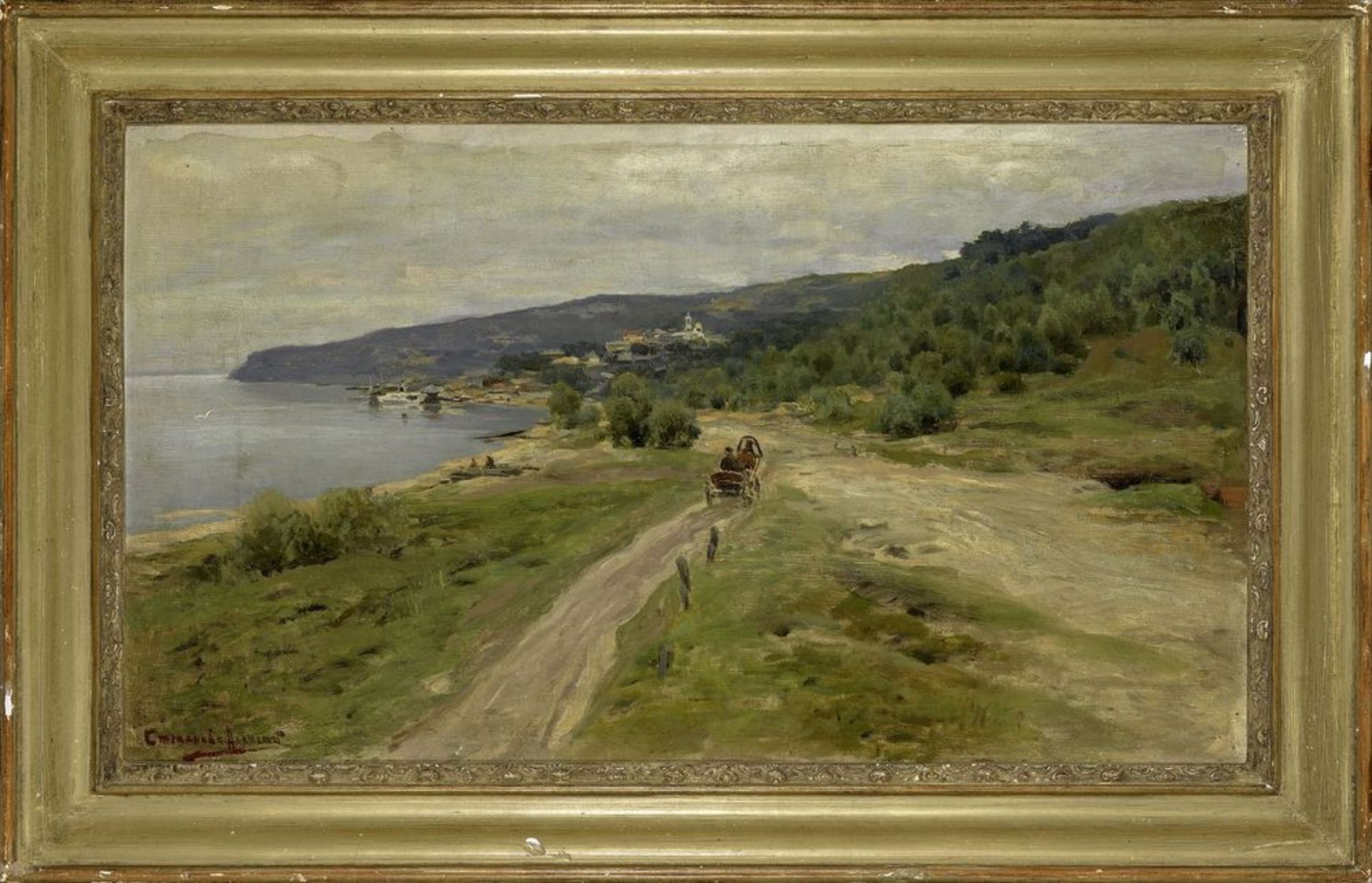 ALEXEI STEPANOV, Coastal road on the Black sea signed in Cyrillic (lower left) oil on [...] - Image 2 of 2