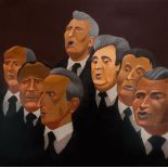 GAVRILTCHIK VLADLEN (1929-2017) - Choral singing. 1988 Oil on canvas 135 х 135 [...]