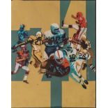 LOU FECK (1925-1981) - American Football Gouache on board 44 x 34 cm Executed circa [...]