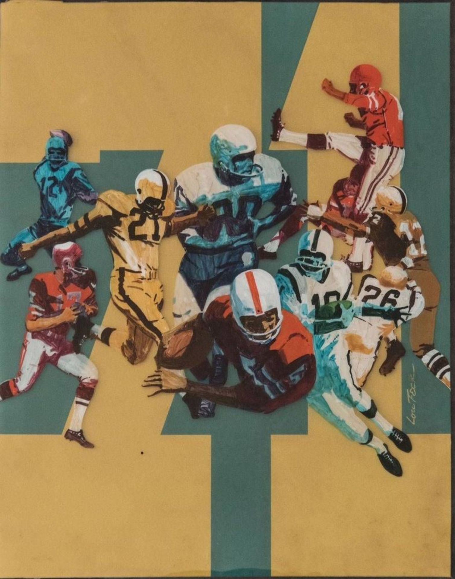 LOU FECK (1925-1981) - American Football Gouache on board 44 x 34 cm Executed circa [...]