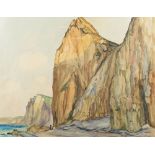 ROBERT ANTOINE PINCHON (1886-1943) - Two drawings of Cliffs at Varengeville (Falaises [...]