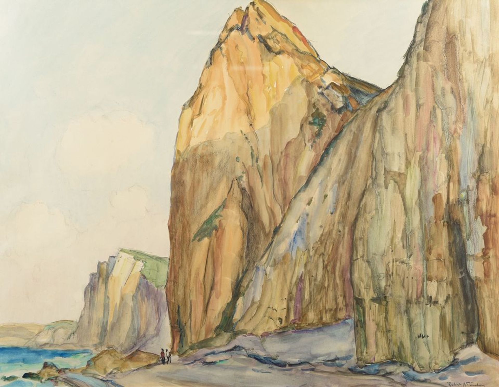 ROBERT ANTOINE PINCHON (1886-1943) - Two drawings of Cliffs at Varengeville (Falaises [...]