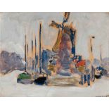 KEES VAN DONGEN (1877-1968) - Bateaux à quai (Boats at dock) Signed ‘K. Van [...]