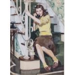 JOHN GANNAM (1907-1965) - Teenager sitting on stairs talking on phone Story [...]