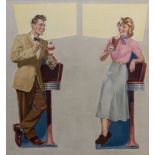 ALBERT HAMPSON (1911-1990) - Couple Enjoying Ice Creams Oil on canvas 100 x 83 [...]